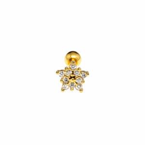 MICRO RETO FLOR C238 - BANHADO A OURO - Imagem 1