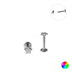 LABRET TITÂNIO R/I ESTRELA - Imagem 1