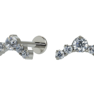 LABRET TITÂNIO R/I CLUSTER 5 PEDRAS MÉDIO - Imagem 1