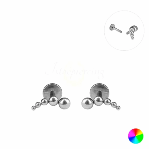 LABRET TITÂNIO R/INTERNA CLUSTER 5 ESFERAS - Imagem 1