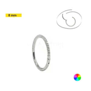 SEGMENTO CLICKER TITÂNIO 3 FILEIRAS CRAVEJADAS - 8MM - Imagem 1