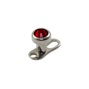 MICRODERMAL TITÂNIO C/ STRASS VERMELHO - 3MM - Imagem 1