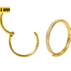 SEGMENTO CLICKER AÇO PVD C/ ZIRCÔNIA - 1.0 X 8MM - Imagem 1