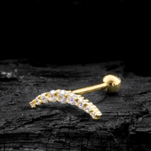MICRO RETO CLUSTER CRAVEJADO OURO 18k - AMARELO - Imagem 1