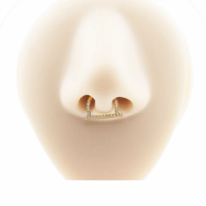 SEGMENTO TITÂNIO CLICKER MEIA ARGOLA CRAVEJADA - 8MM - Imagem 2