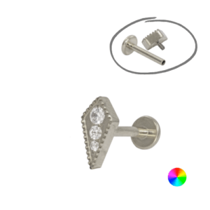 LABRET TITÂNIO R/I GRAVATINHA C/ PEDRA - Imagem 1