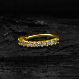NOSTRIL ARGOLA OURO 18K CRAVEJ C/ ZIRCÔNIA  - AMARELO - AGR - Imagem 1