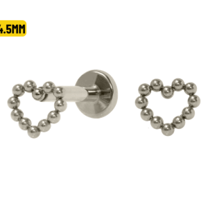 LABRET TITÂNIO R/I CORAÇÃO VAZADO - 5/4.5MM - Imagem 1