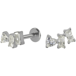 LABRET TITÂNIO R/I CLUSTER 3 ZIRCÔNIAS - Imagem 1