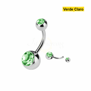 BANANA BELL AÇO C/ STRASS 2 PEDRAS - VERDE CLARO - Imagem 1