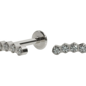 LABRET AÇO R/I CLUSTER 5 PEDRAS MOD2 - Imagem 1