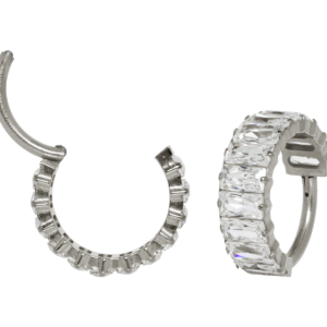 ARGOLA CLICKER TITÂNIO FRONTAL C/ ZIRCÔNIA - 10MM - Imagem 1