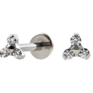 LABRET TITÂNIO R/I TRINITY C/ ZIRCÔNIA 4:3 - Imagem 1