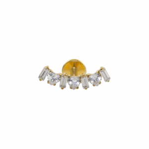 LABRET TITÂNIO R/I CLUSTER CORAÇÕES C/ ZIRCÔNIA - PVD GOLD - Imagem 1