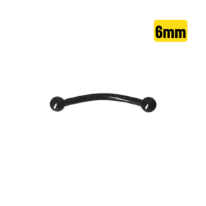 MICRO CURVO TITÂNIO PVD BLACK 1.2 X 6 X 3MM - Imagem 1