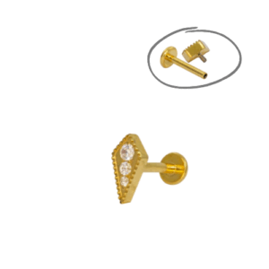 LABRET TITÂNIO PVD R/INTERNA GRAVATINHA C/ PEDRA - Imagem 1