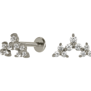 LABRET AÇO R/I CLUSTER TRINITY C/ ZIRCÔNIA - Imagem 1