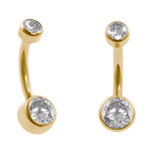 BANANA BELL AÇO PVD GOLD R/I FLAT - CRISTAL - Imagem 1