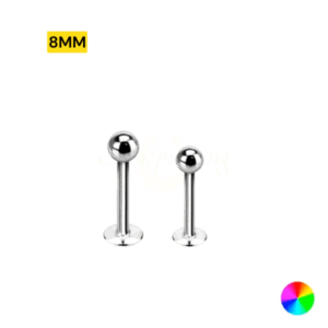 LABRET TITÂNIO NATURAL 1.2 X 8 X 3MM - Imagem 1
