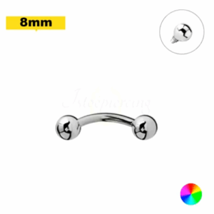 MICRO CURVO TITÂNIO NATURAL R/INTERNA 1.2 X 8 X 3MM - Imagem 1