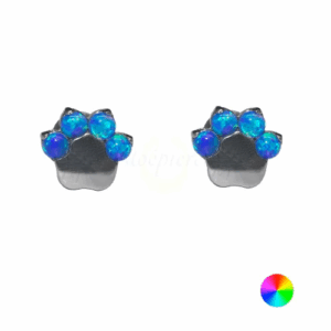 LABRET TITÂNIO R/I PATINHA C/ OPALA MOD2 - AZUL - Imagem 1