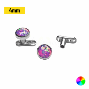 MICRODERMAL TITÂNIO C/ OPALA LILÁS - 4MM - Imagem 1
