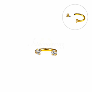 FERRADURA AÇO PVD GOLD R/I ZIRCÔNIA - 8MM - Imagem 1