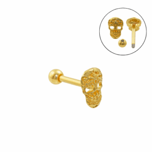 MICRO RETO CAVEIRA MEXICANA C35 - BANHADO A OURO - Imagem 1