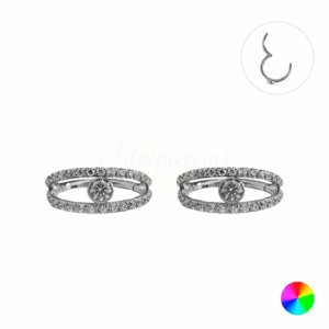 SEGMENTO CLICKER TITÂNIO 2 FILEIRAS C/ ZIRCÔNIA - 10MM - Imagem 1