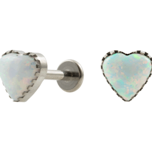 LABRET TITÂNIO R/I CORAÇÃO OPALA BOREAL - 6MM - Imagem 1