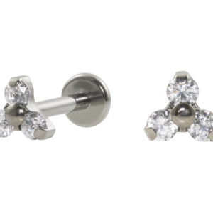 LABRET AÇO R/I TRINITY C/ ZIRCÔNIA 4:3 - Imagem 1