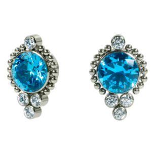 LABRET TITÂNIO R/I INDIANO MAIOR MOD2 -  AZUL - Imagem 1