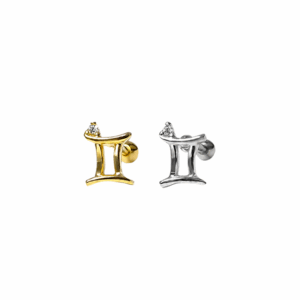 MICRO RETO SIGNO GÊMEOS - BANHADO A OURO - Imagem 1