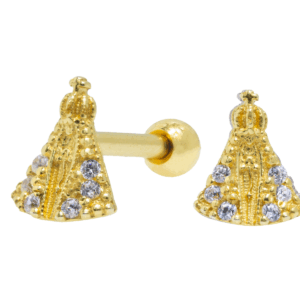 MICRO RETO NOSSA SENHORA C275 - CRISTAL - BANHADO A OURO - Imagem 1