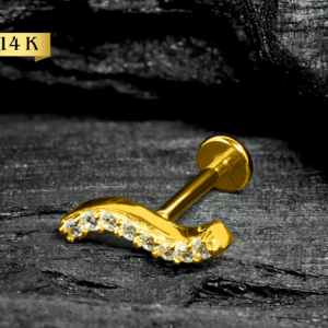 LABRET OURO 14K R/I S CRAVEJADO - CO171 - Imagem 1