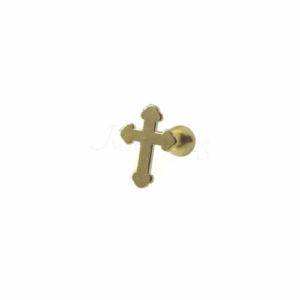 MICRO RETO CRUZ MOD2 - BANHADO A OURO - Imagem 1