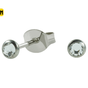 PAR BRINCO TITÂNIO FLAT C/ ZIRCÔNIA - 3MM - Imagem 1