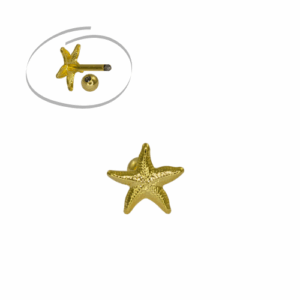MICRO RETO ESTRELA DO MAR - BANHADO A OURO - Imagem 1