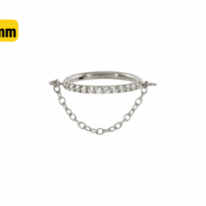 SEGMENTO CLICKER TITÂNIO LATERAL CRAVEJADA C/ CORRENTE - 8MM - Imagem 1