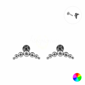 LABRET TITÂNIO R/I CLUSTER 7 ESFERAS - Imagem 1