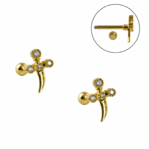 MICRO RETO ESPADA - BANHADO A OURO - Imagem 1
