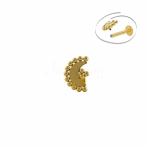 LABRET TITÂNIO PVD GOLD R/I LUA INDIANA - Imagem 1
