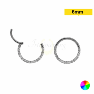 SEGMENTO CLICKER TITÂNIO FRONTAL CRAVEJADA - 6MM - Imagem 1