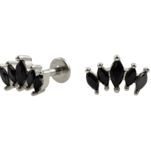 LABRET CLUSTER 5 PEDRAS BLACK - BANHADO A RÓDIO - Imagem 1