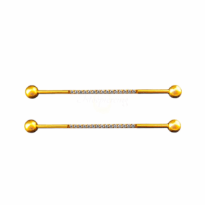 TRANSVERSAL TIT PVD GOLD R/I CRAVEJADO C/ ZIRCÔNIA - 1.2MM - Imagem 1