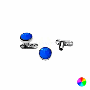 MICRODERMAL TITÂNIO C/ OPALA AZUL ESCURO - 4MM - Imagem 1