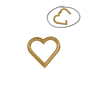 HEART CLICKER TITÂNIO PVD GOLD -  1.2 X 8MM - Imagem 1