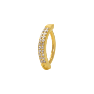 UMBIGO ARGOLA CLICKER TIT 2 FILEIRAS ZIRCONIA (1.6 X 10) - PVD GOLD - Imagem 1