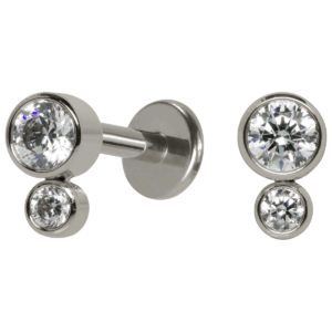 LABRET AÇO R/I 2 PEDRAS - Imagem 1