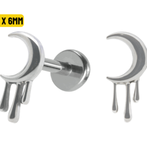 LABRET TITÂNIO PUSH PIN LUA - 1.2 X 6MM - Imagem 1